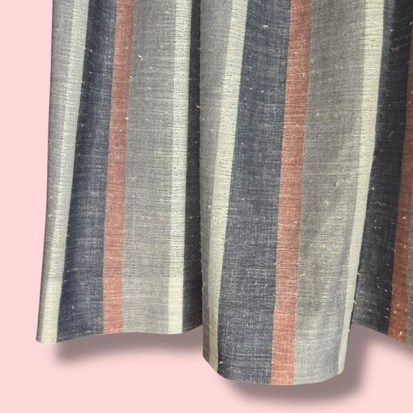 Vintage 70s Size Medium Pink Gray Stripe Day Dress Retro Rockabilly Fit & Flare - Picture 9 of 11